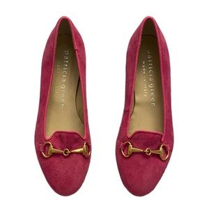 Patricia Green Pink Suede Horsebit Loafers